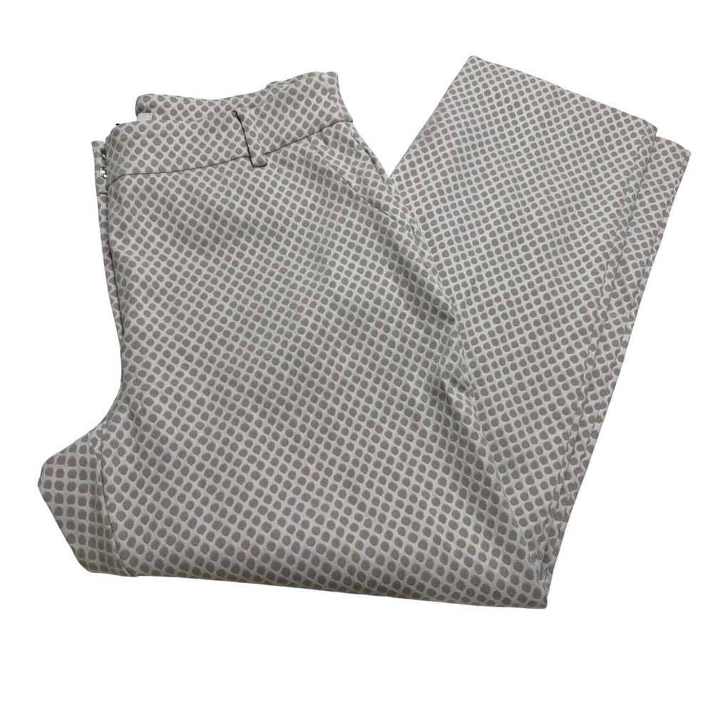 Christopher & Banks Est. 1946 Tan White Honeycomb Mid Rise Trousers Size 14